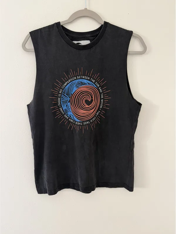 NWT Zyia active graphic mineral wash affirmation vintage muscle tank size medium - Image 2