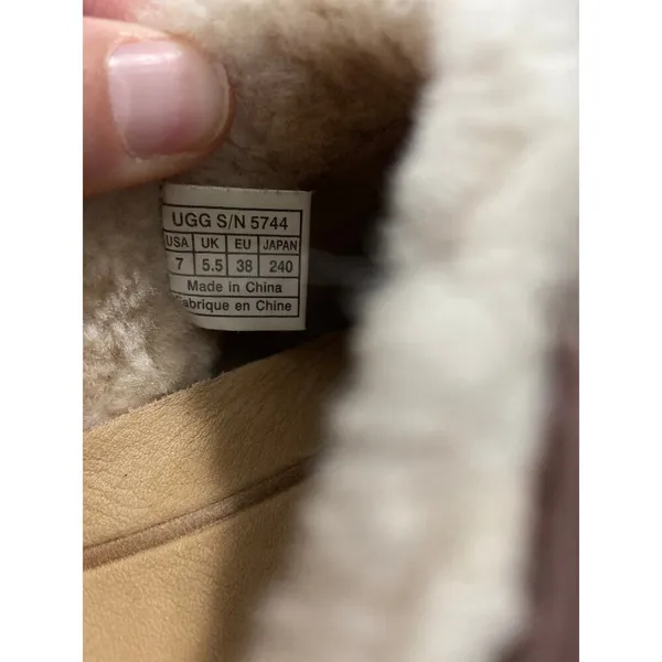 UGG Leather Fur trim mules size 7 - Image 7
