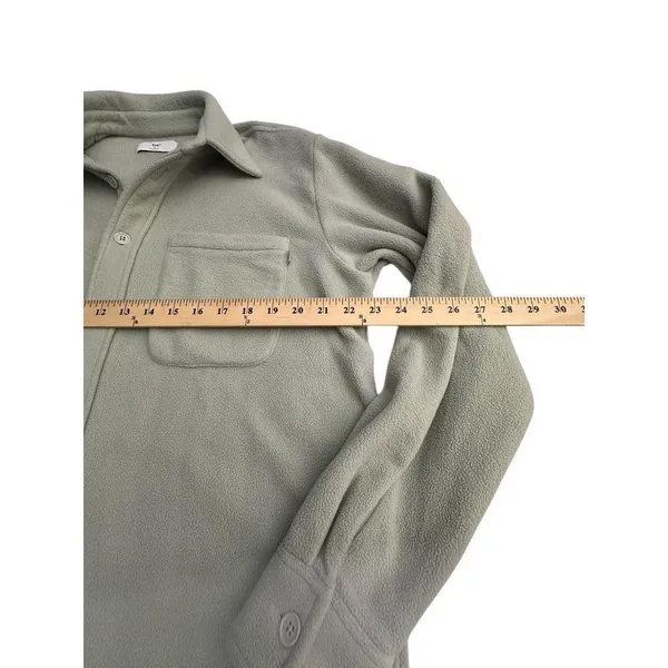 TNA Aritzia Sz 2 Polar Jacket Polartec 200 Long Sleeve Fleece Shacket Green Xx-8 - Image 3