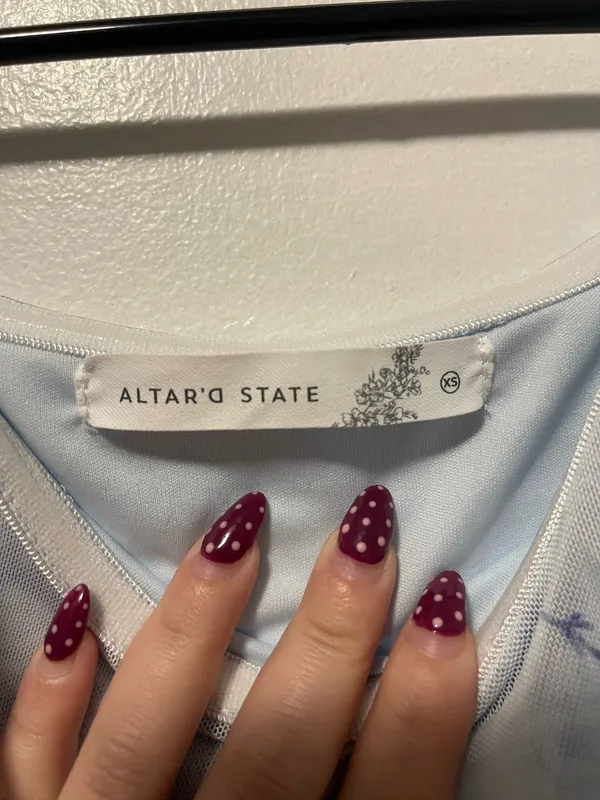 Altar'd State Mini Dress Blue Floral - Image 3