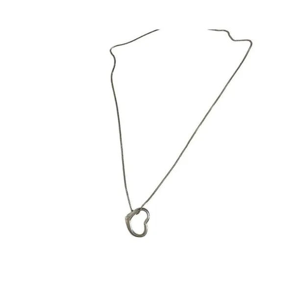 Necklace stainless‎ Silver tone heart 18 inch lobster claw adjustable clasp - Image 4