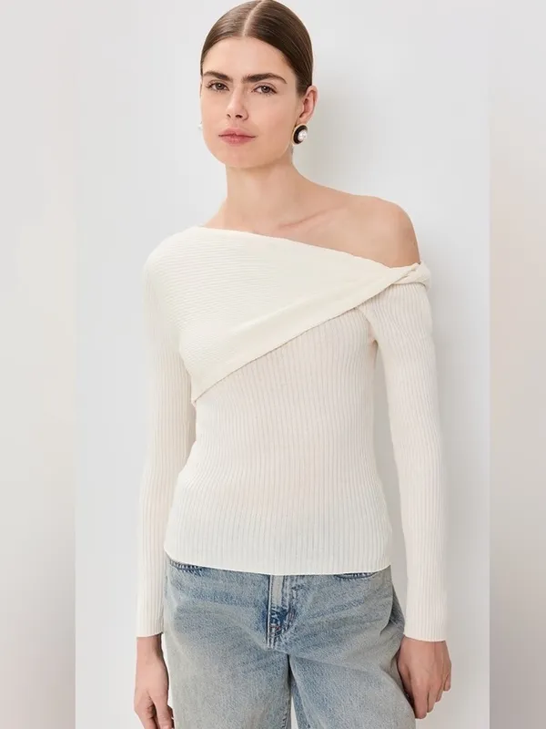 Reformation Lilou Regenerative Merino Sweater in Gossamer XL - Image 8