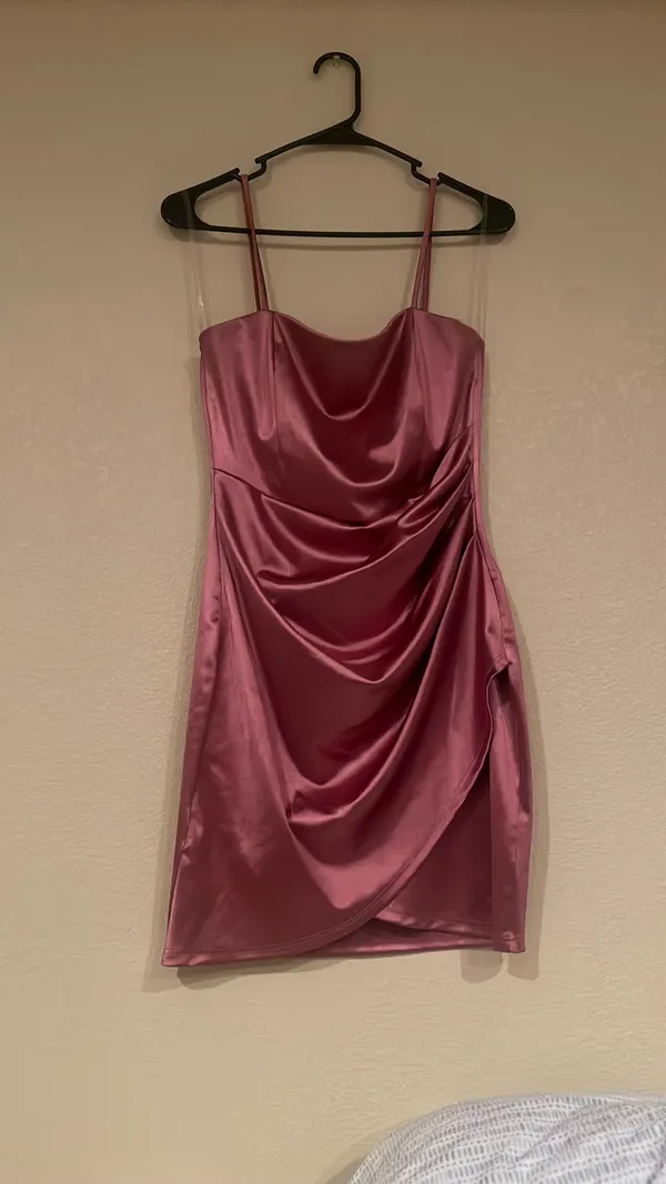 Windsor Wrapped In Stylish Satin Mini Dress - Image 3