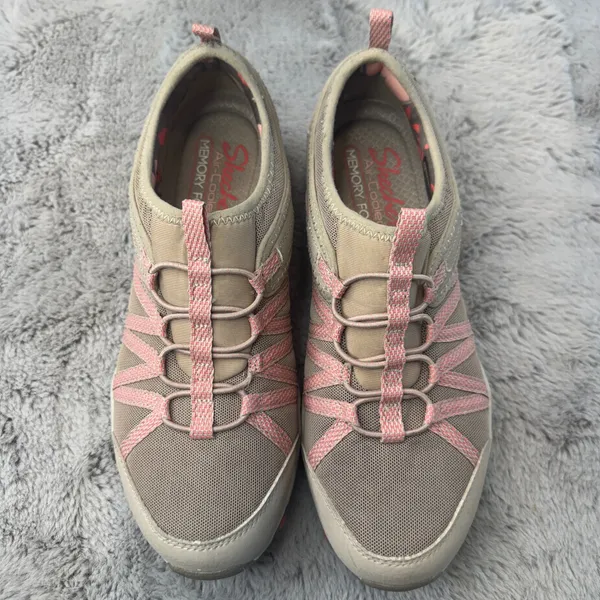 Skechers Seager Hiker Womens Shoes‎ Taupe Pink Bungee Slip On 158049 Sz 8 - Image 14