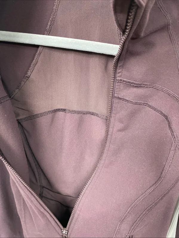 lululemon athletica Burgundy Full Zip Jacket Zipped Pockets Thumbholes 8 - Image 8