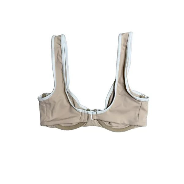 Stone Fox Swim‎ Women's Cloud Bikini Top Color Block Tan XS - Image 2
