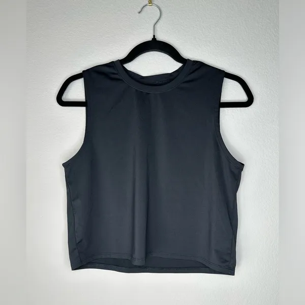 SKECHERS Womens GoRun Active Black Short Sleeve Workout Crop Tank Top Size XS - Image 4