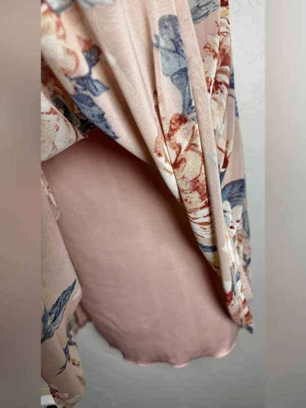 Kate and Lily Floral Mock-Neck Long Sleeve Maxi Dress Blush Pink Size 10 - Image 8