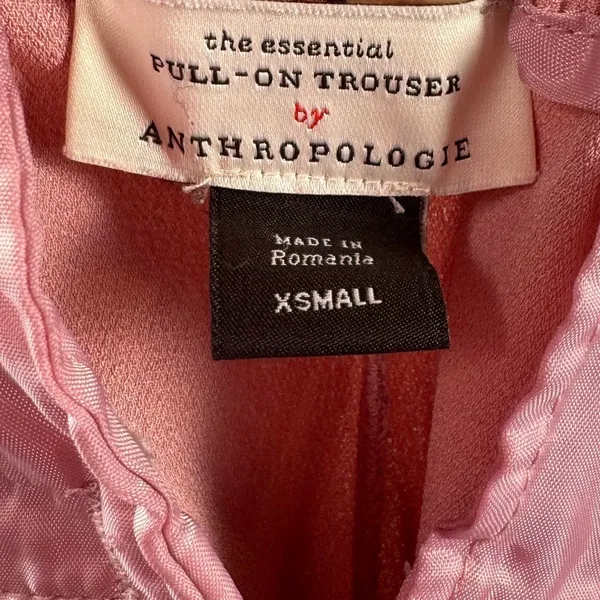 Anthropologie the Essential High Waist Pull-On‎ Trouser in Pink Crepe Size XS - Image 10