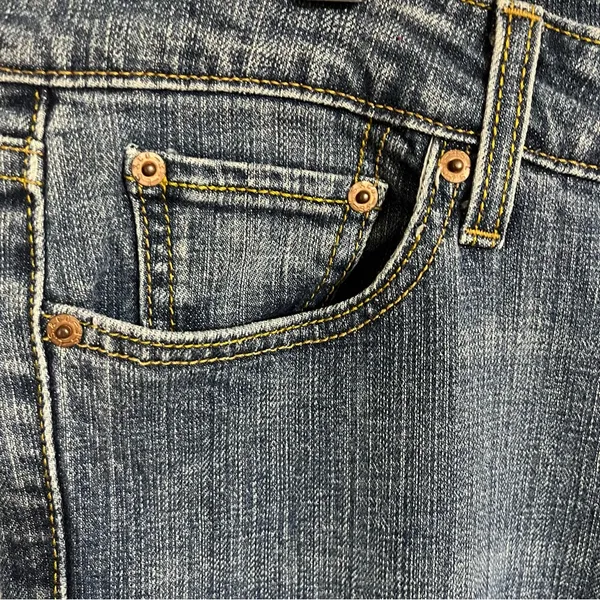 Levis 518 Juniors Size 13 Blue Super Low Stretch Bootcut Jeans Medium Wash‎ - Image 2