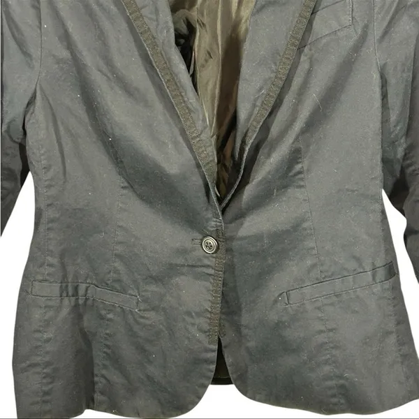 Navy Tuxedo Blazer M Dark Academia Equestrian Preppy Jacket Gold Button Style - Image 4