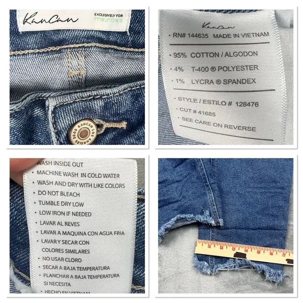 Kancan Maurices High Rise Distressed Raw Hem Straight Leg Denim‎ Blue Jean Sz 16 - Image 6