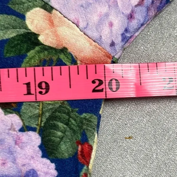 Posh Peanut Blue Pink Floral Button‎ Down Bamboo Classic Pajama Top Shirt Small - Image 7