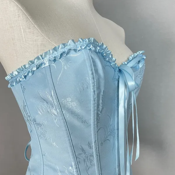 Corset Top Strapless Ruffle Iridescent Women Size Medium‎ Women Lace-Up Romantic - Image 10