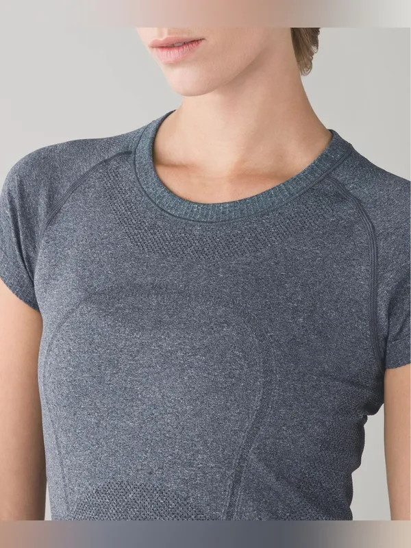 Lululemon Swiftly Tech Short Sleeve - Heathered Black - 6 - Image 3
