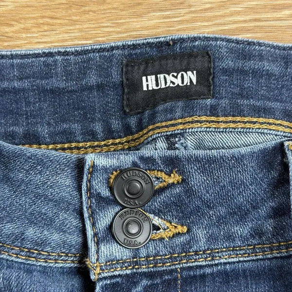 Hudson Collin Flap Skinny Jeans Women's Size 31 Blue Stretch Denim 31" Inseam - Image 3