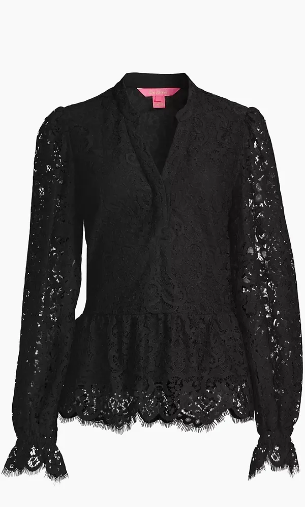 Lilly Pulitzer Long Sleeve Lace Top - Image 2