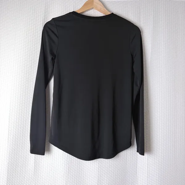 Lauren Ralph Lauren Top Women XS Black Lace Up Satin Trim Long Sleeve Equestrian - Image 2