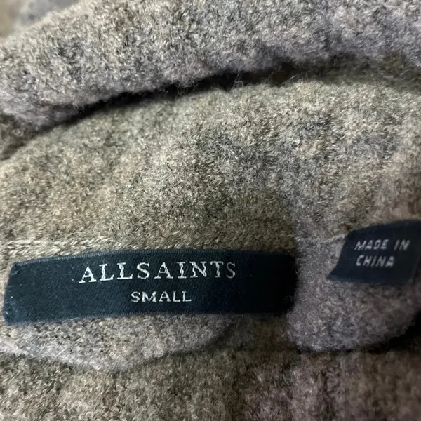 All Saints Alpha Roll Neck Brown Wool Turtleneck Pullover Sweater Top Size S - Image 4