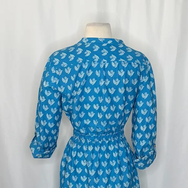 Anthropologie MEADOW RUE Anila Shirtdress Floral Blockprint Shirt Dress Size 4 - Image 8