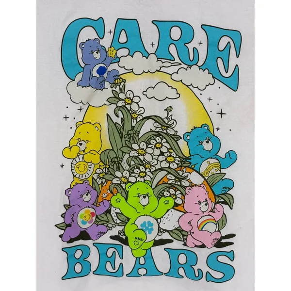 Care Bears Retro Graphic T Shirt White Crew Neck Cartoon Tee‎ Size Medium - Image 4