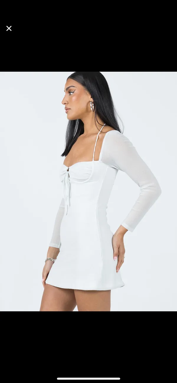 Princess Polly Stasis White Long Sleeve Dress Size 4 - Image 4