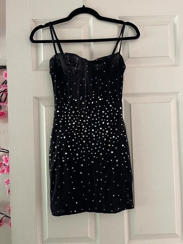 White Fox Rhinestone mini dress - Image 2