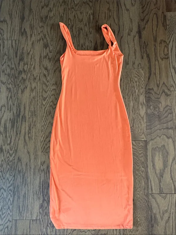 Sincerely Jules Orange Sleeveless Midi Dress - Image 3