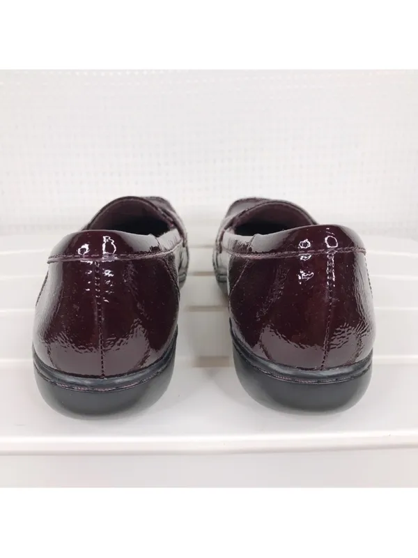 Clarks Collection Ashland Bubble Burgundy Patent Leather Loafers 7.5 - Image 5