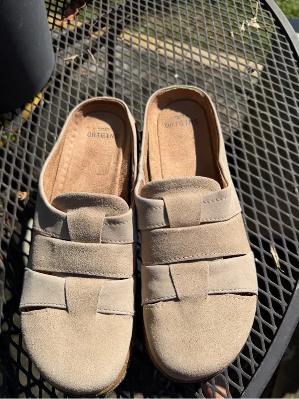 Earth Origins Women's Beige Slip-On Clogs - Image 3