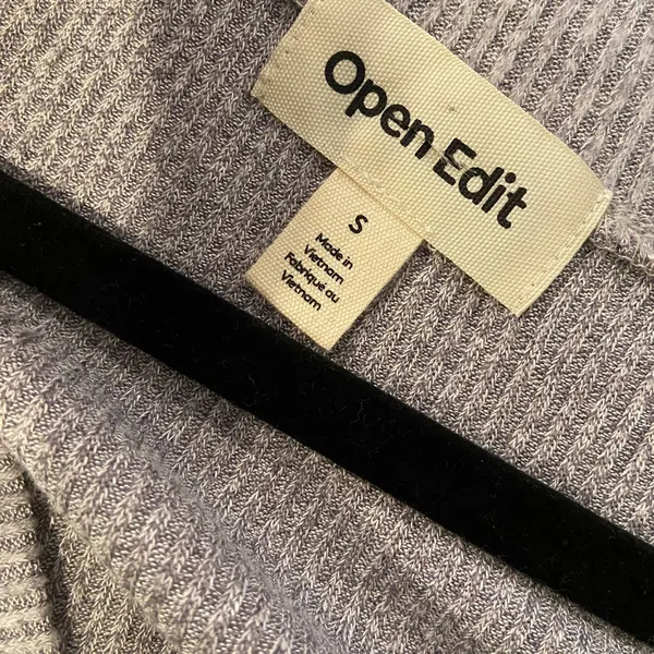 NWOT Open Edit Size S Oversized gray Ribbed Knit Button Front Cardigan Sweater - Image 7