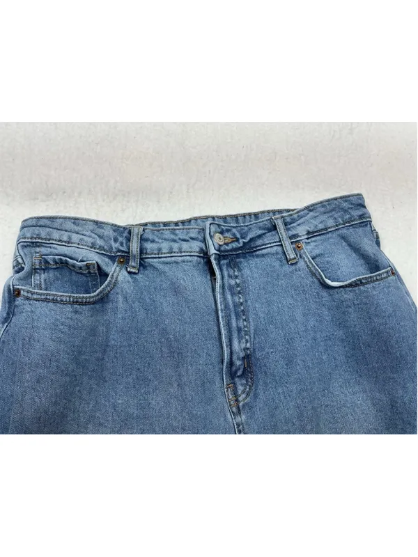 Womans Excellent Old Navy High Rise Wide Leg Blue Jeans Size 14 Waist 33 Inch - Image 3