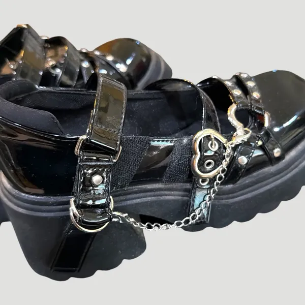 Source Unknown Womens Goth Platform Mary Janes Shoes Chunky Heel Shoes Size 37/6.5 US - Image 6