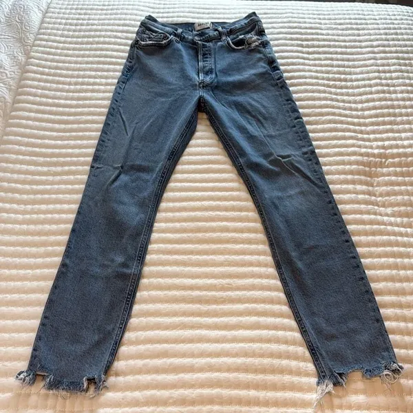 Agolde Jeans Distressed Button Fly Light Wash Straight 26x27" Size 26 - Image 2