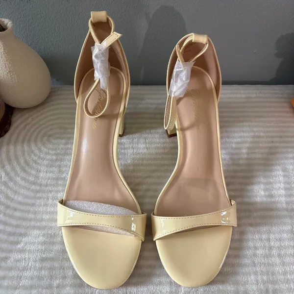 & Other Stories Warm Lemon Block Heel Sandals - Image 2