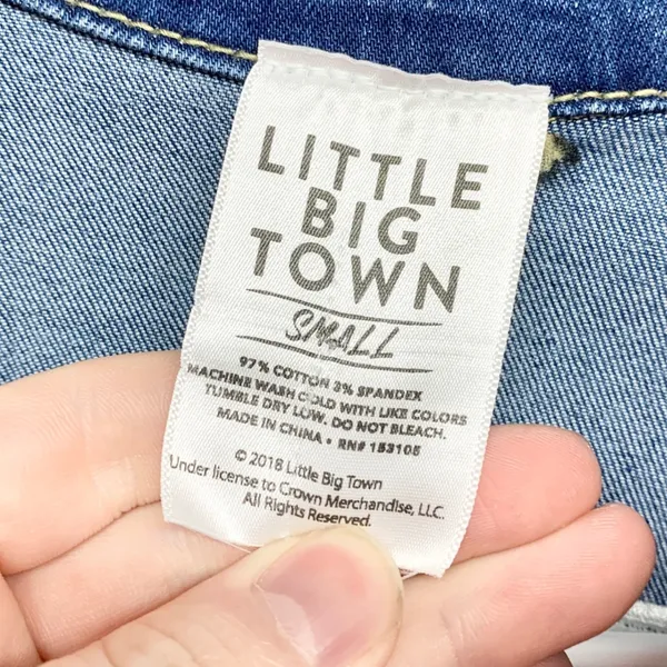 Little Big Town Girl Crush Denim Jacket‎ Women S Blue Distressed Concert Band S - Image 3