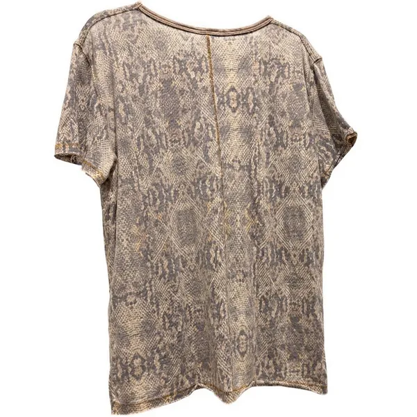 We The Free $68 Free People Snake Print Tee Round Neck Faded Burnout T-Shirt S - Image 3