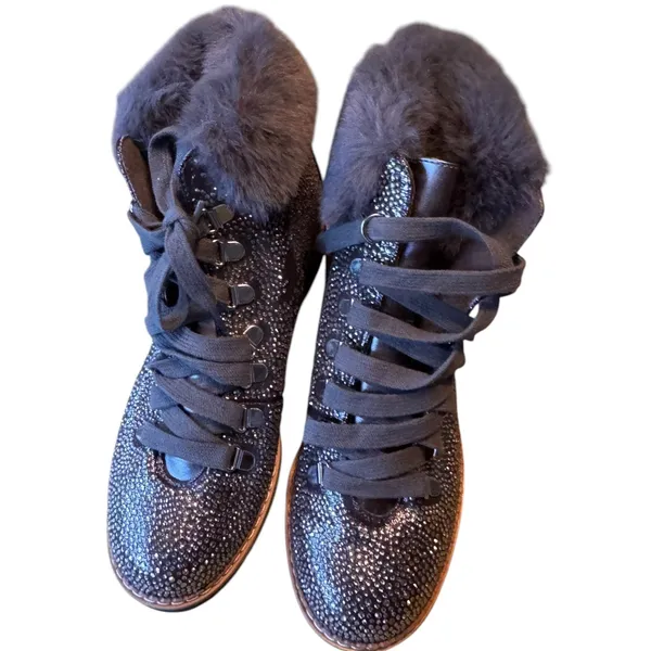 INC Lace Up Bejeweled Winter Cold Weather Boots 7.5 - Image 4