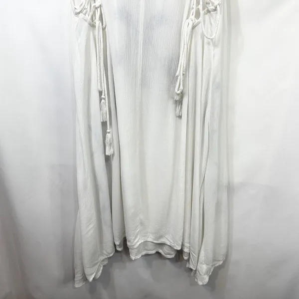 Free People Medium Slip Dress Adelaide Festival White Blue Floral Boho Mini 195‎ - Image 12