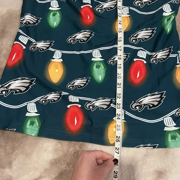 NFL Philadelphia Eagles Christmas Lights Pajama Top Long Sleeve Size Medium - Image 4