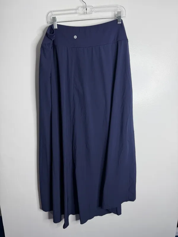 Halara Breezeful High‎ Waist High Low Ruffle 2-in-1 Flowy Maxi Skirt Navy 2X - Image 4