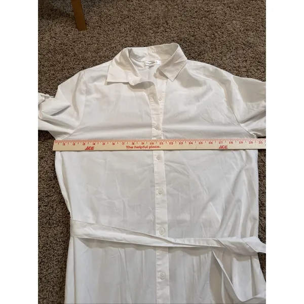 Summersalt Medium The Silky Luxe Effortless Shirt dress Cover- Up White - Image 6