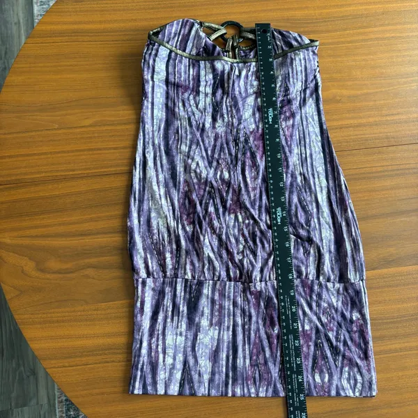 2010s Bodycon Dress M Ruched Strapless Abstract Party Indie Sleaze Y2K Clubwear - Image 8