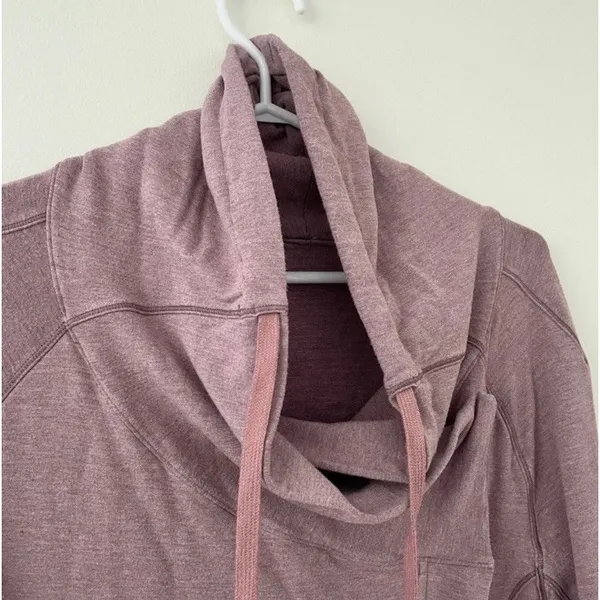 Lululemon Coast Wrap Heathered Mod Rose 8 Funnel Neck Jacket Button Cocoon - Image 5