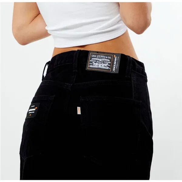 Levi's x McLaren Speed Baggy Jeans Black Formula 1 Racing Womens Sz 29 - Image 12