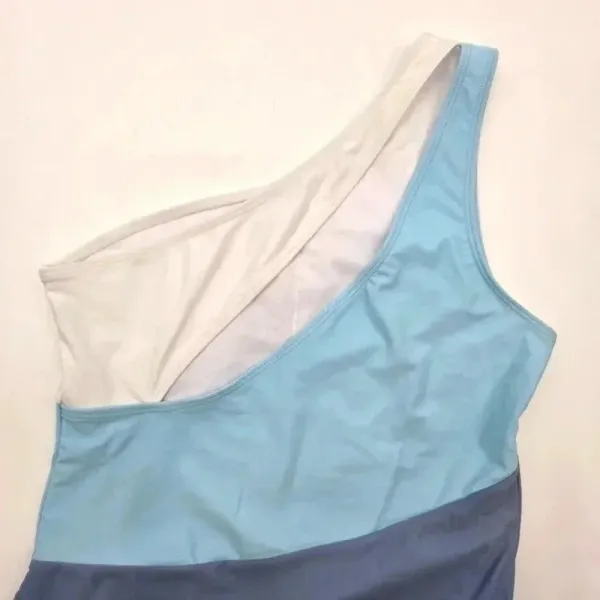 One Shoulder Blue White One Piece‎ Swimsuits Bathing Suit Medium - Image 3