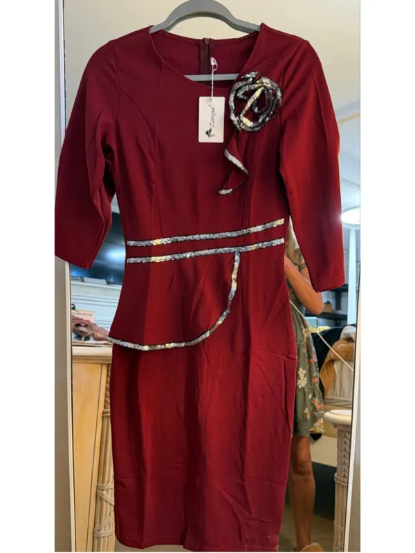 NEW Formal Long Sleeve Wear to Work Office Career Dress S - Image 4