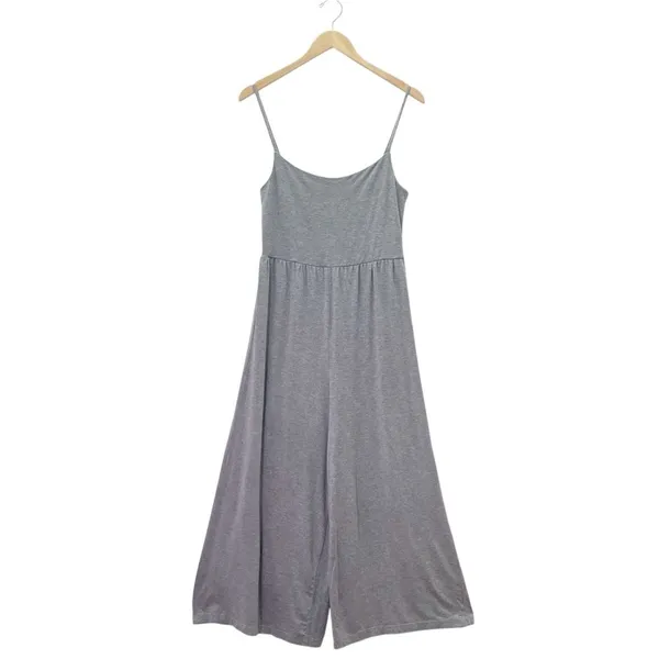 Quince Gray Tencel Jersey Wide Leg Jumpsuit Cami One Piece Sz Large Soft Stretch - Image 7
