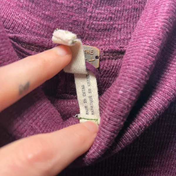 We The Free People Purple‎ Split Back Turtleneck Sweater Top XS boho lagenlook - Image 8