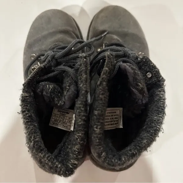 BearPaw Marie Suede Knit Gray Lace‎ Up Winter Ankle Boots Size 7 - Image 6